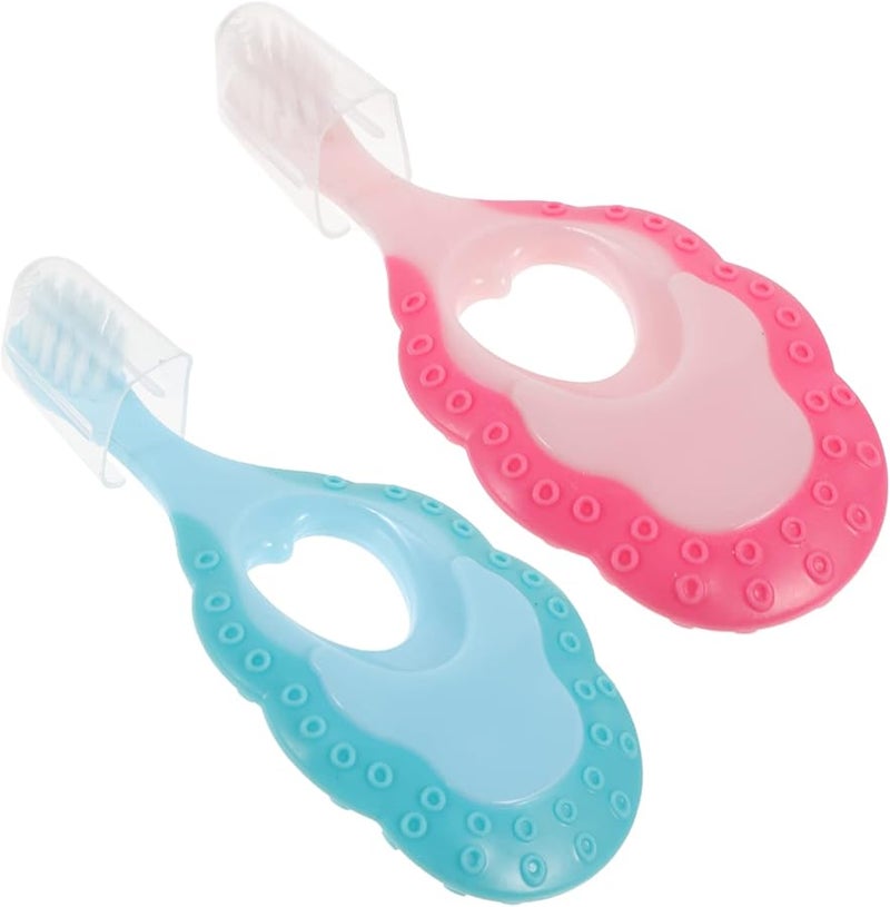2 Pack Toddler Toothbrush Soft Bristles Travel Friendly Boys Girls Blue - Image 1